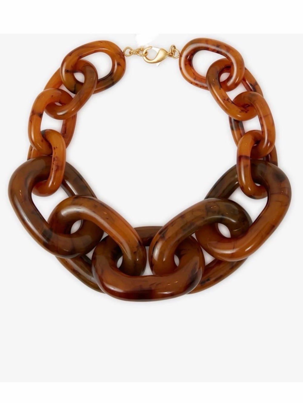 NWT ⚜️🤎⚜️ Viral Piper K Tortoise Resin Chunky Chain Link Necklace
